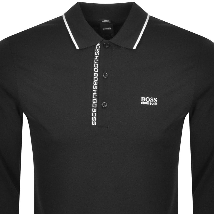 Alternative Image for ProductBOSS Pleesy 4 Long Sleeved Polo T Shirt Black2